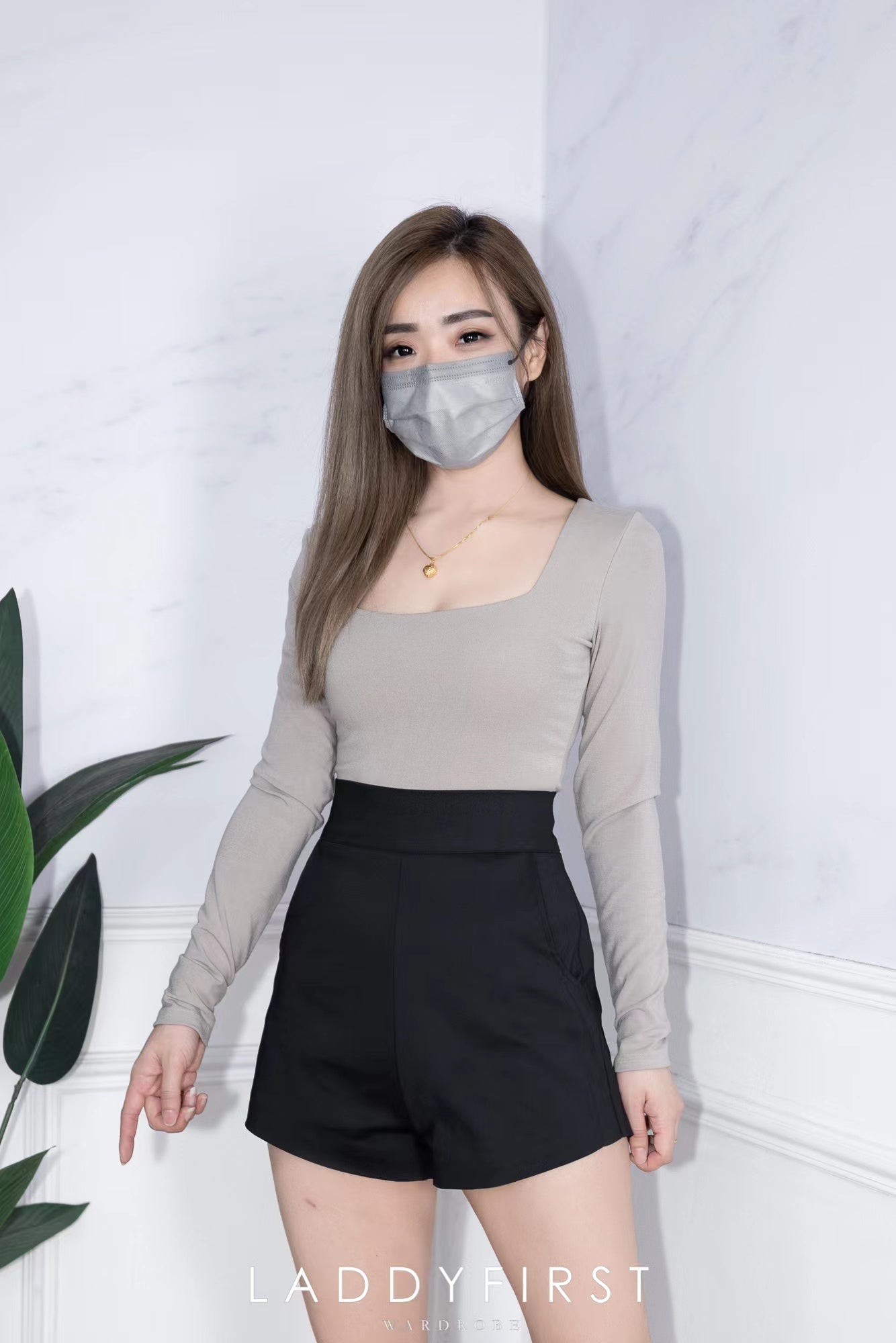 【T66193】独家无拼缝双层四方领口百搭长袖上衣 ❤️❤️