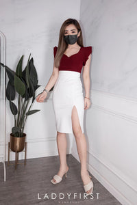 【L2272】罗马弹力开叉高腰裙子 ❤️❤️ 【A-R1-C1】