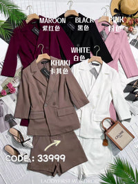 【SS339993】独家爆款两件式厚实后重罗马时装套装 修身外套上衣 ➕ 高腰百搭短裤 , 有口袋【B-R3-C5】