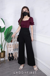 【L05】罗马高腰阔脚长裤，有口袋 【B-R3-C4】