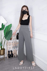 【L05】罗马高腰阔脚长裤，有口袋 【B-R3-C4】