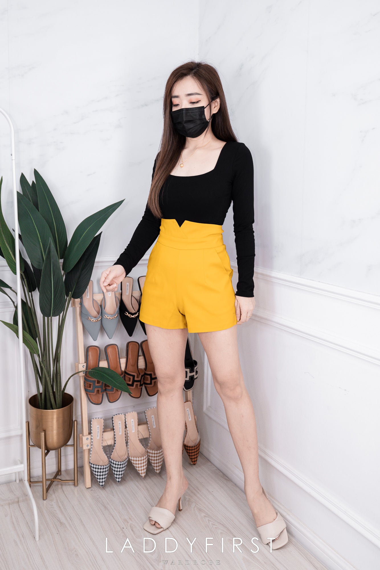 【S3720】小v设计西装高腰百搭，有口袋，后中拉链