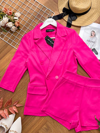 【SS339993】独家爆款两件式厚实后重罗马时装套装 修身外套上衣 ➕ 高腰百搭短裤 , 有口袋【B-R3-C5】