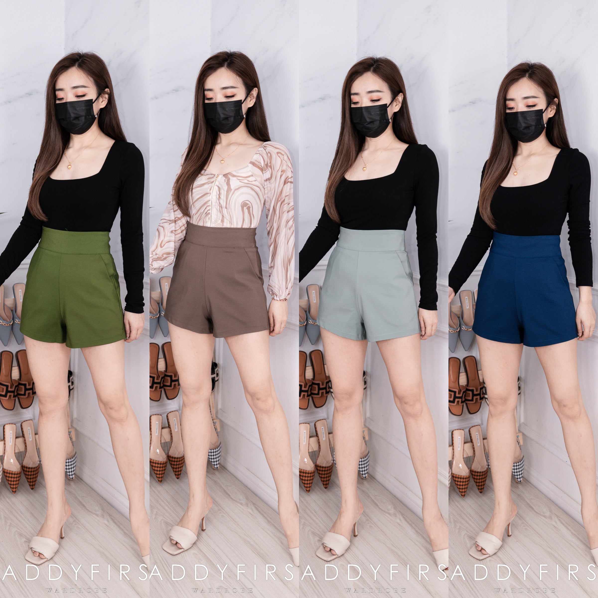 【S7885】【网站福利款✨】独家爆款【万能爸爸】西装高腰百搭短裤，后中拉链有口袋【B-R2-C6】