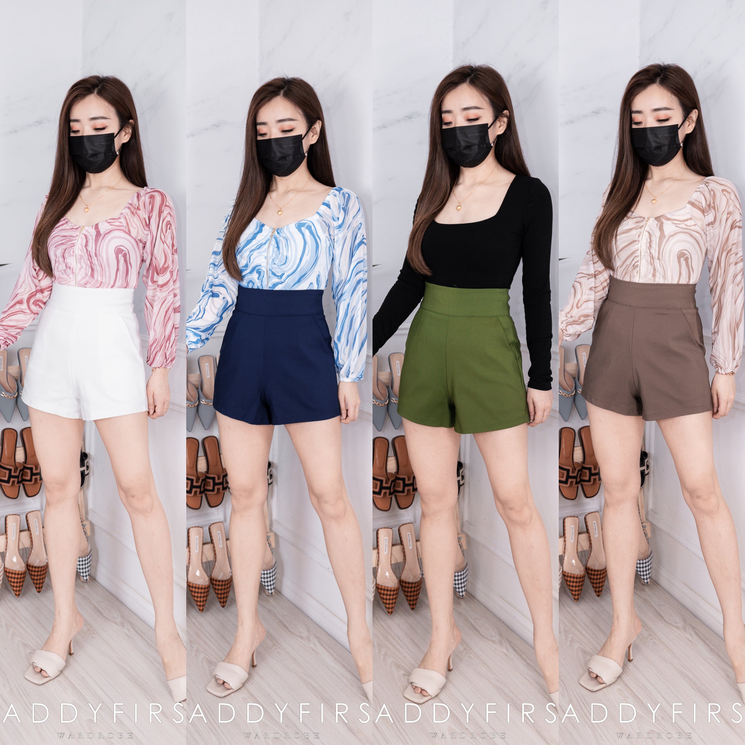 【S7885】【网站福利款✨】独家爆款【万能爸爸】西装高腰百搭短裤，后中拉链有口袋【B-R2-C6】