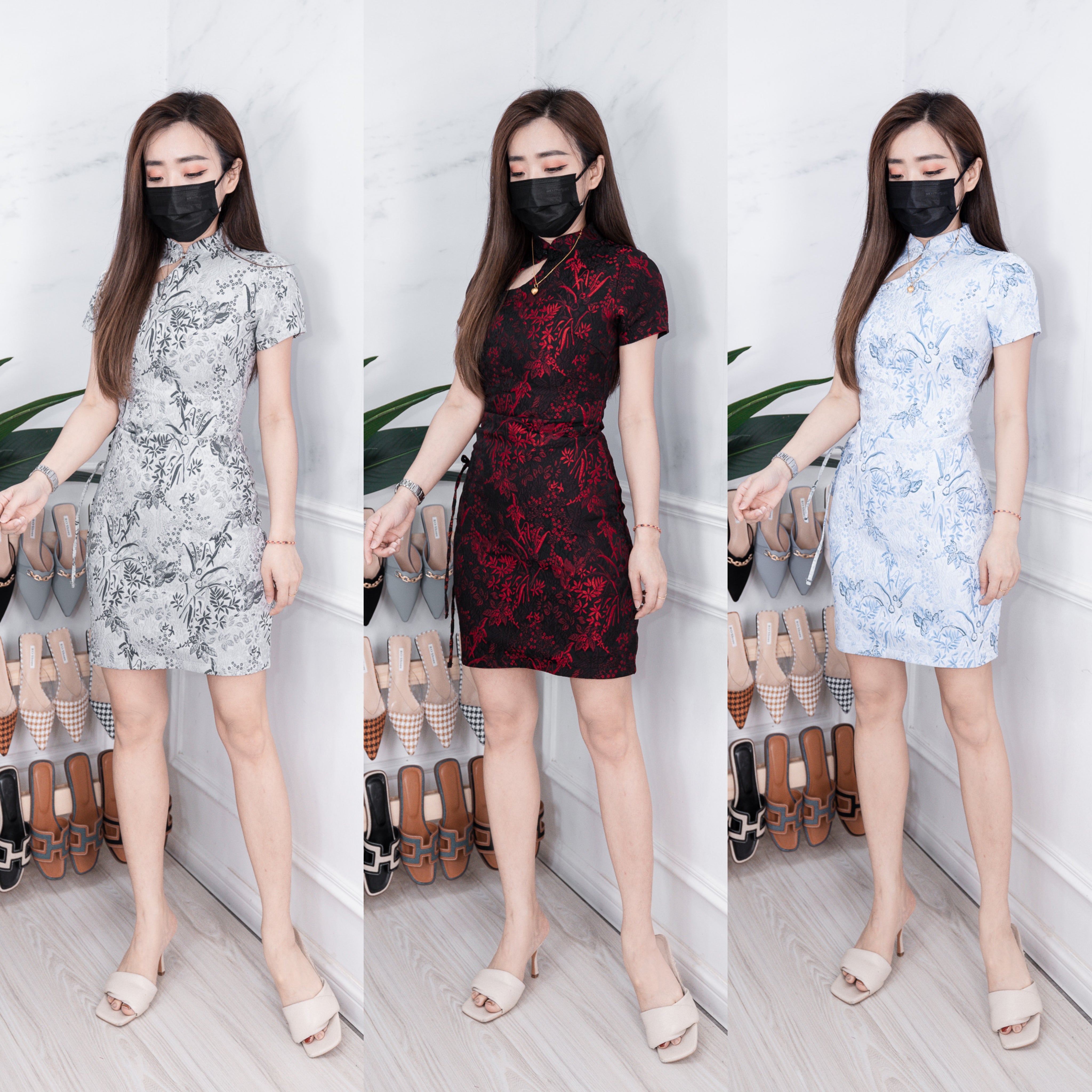 【D8225211】独家定制款唐装旗袍提花连身裙子